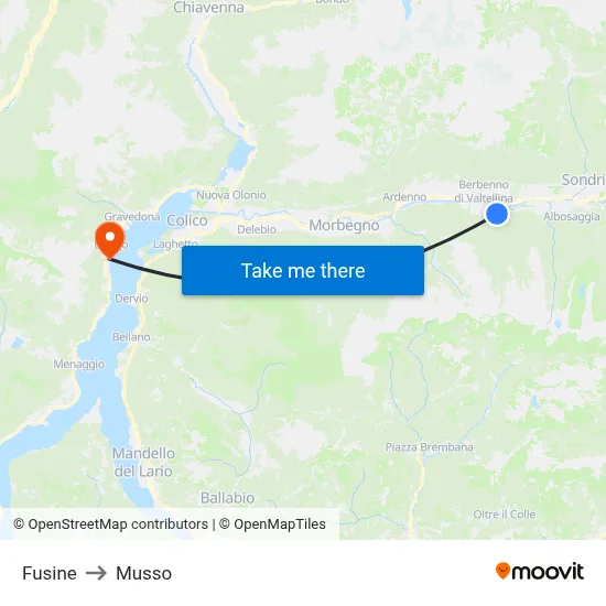 Fusine to Musso map