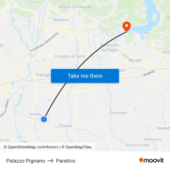 Palazzo Pignano to Paratico map