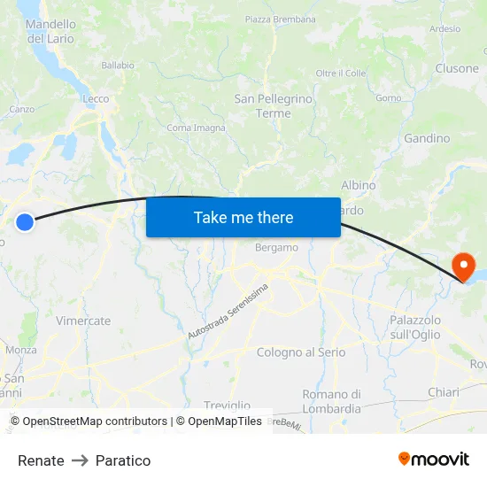 Renate to Paratico map