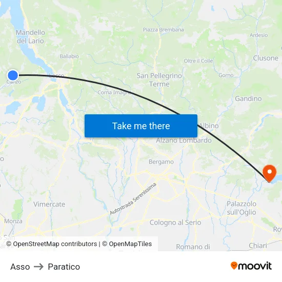 Asso to Paratico map