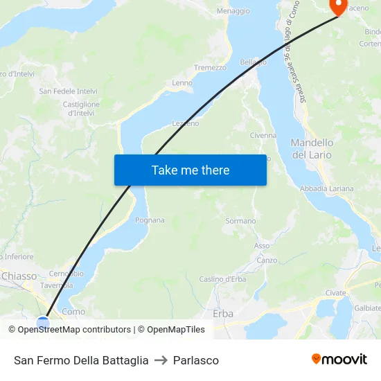 San Fermo Della Battaglia to Parlasco map