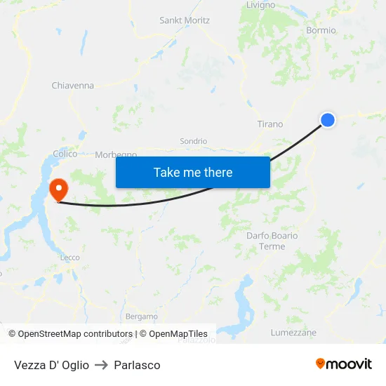 Vezza D' Oglio to Parlasco map