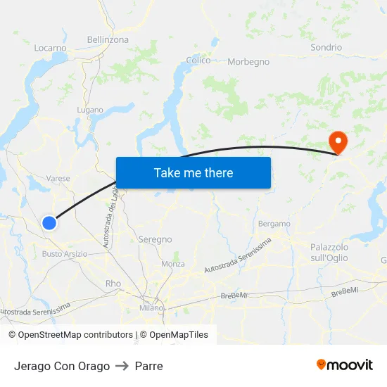 Jerago con Orago to Parre map