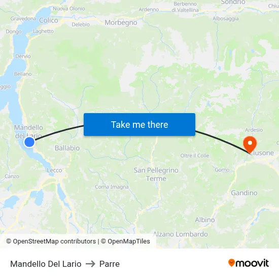 Mandello Del Lario to Parre map