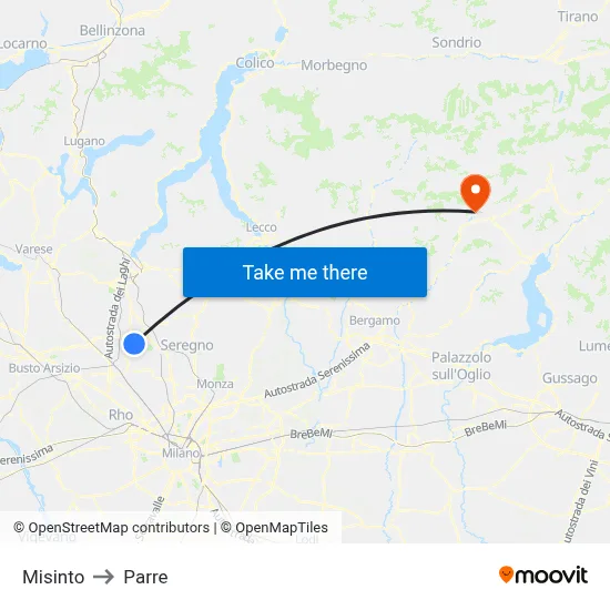 Misinto to Parre map