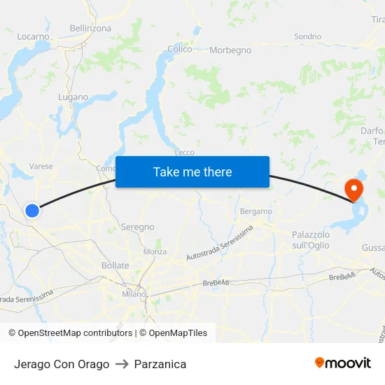 Jerago con Orago to Parzanica map