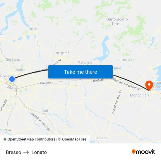 Bresso to Lonato map