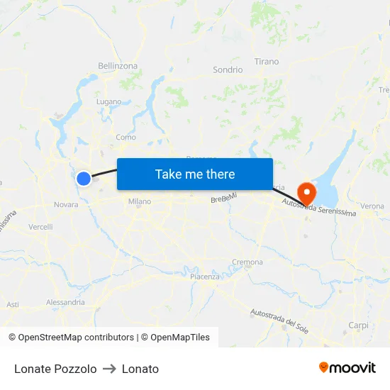 Lonate Pozzolo to Lonato map