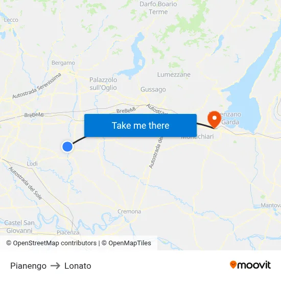 Pianengo to Lonato map