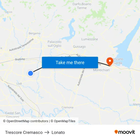 Trescore Cremasco to Lonato map
