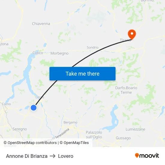 Annone di Brianza to Lovero map