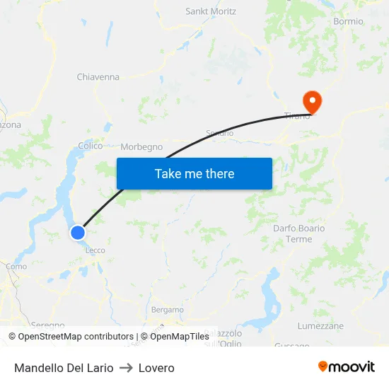 Mandello Del Lario to Lovero map