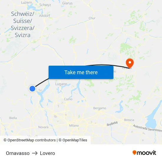 Ornavasso to Lovero map