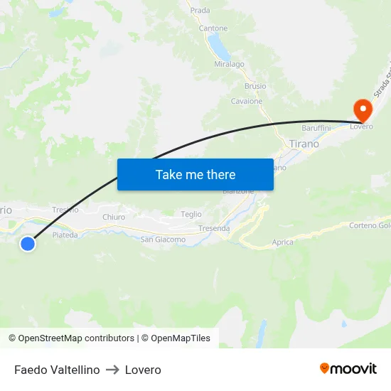 Faedo Valtellino to Lovero map