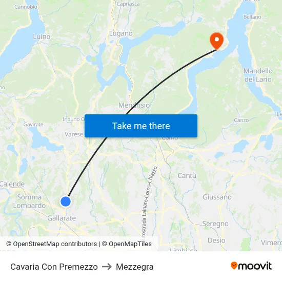 Cavaria con Premezzo to Mezzegra map
