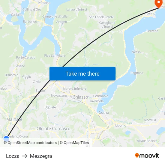 Lozza to Mezzegra map