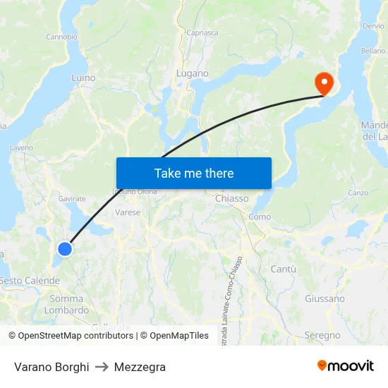 Varano Borghi to Mezzegra map