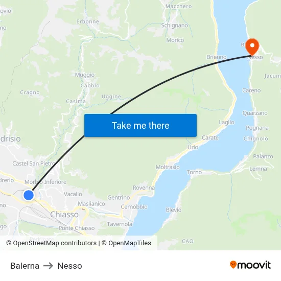 Balerna to Nesso map