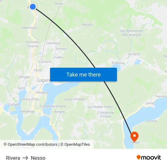 Rivera to Nesso map