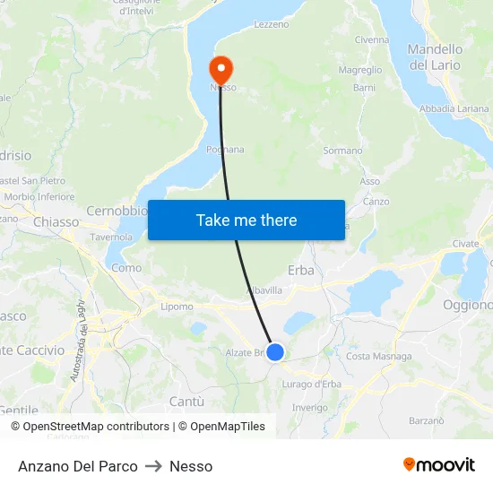 Anzano Del Parco to Nesso map