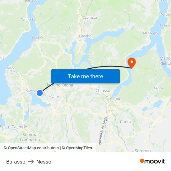 Barasso to Nesso map
