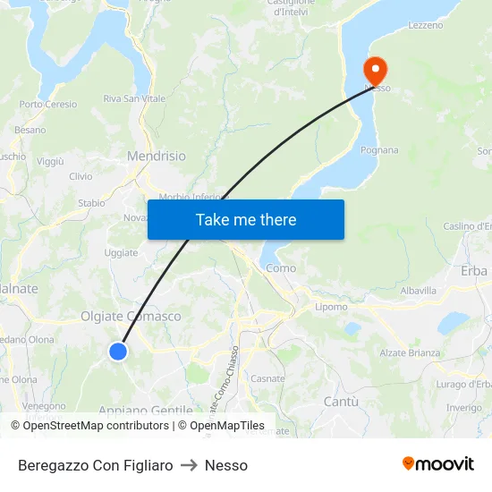 Beregazzo Con Figliaro to Nesso map