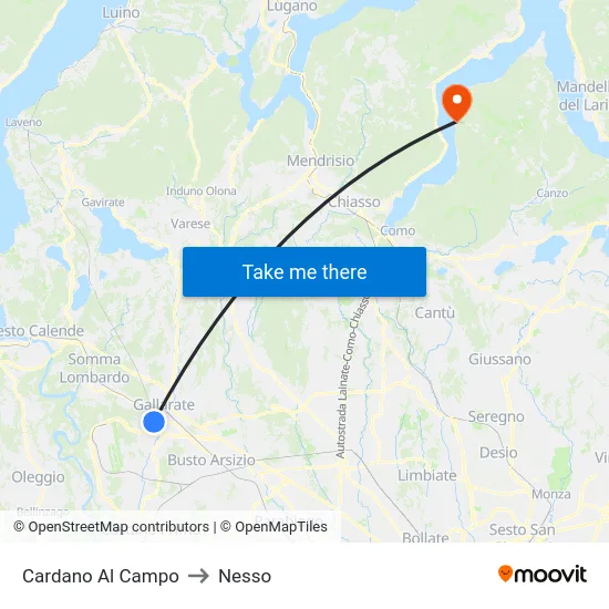 Cardano Al Campo to Nesso map