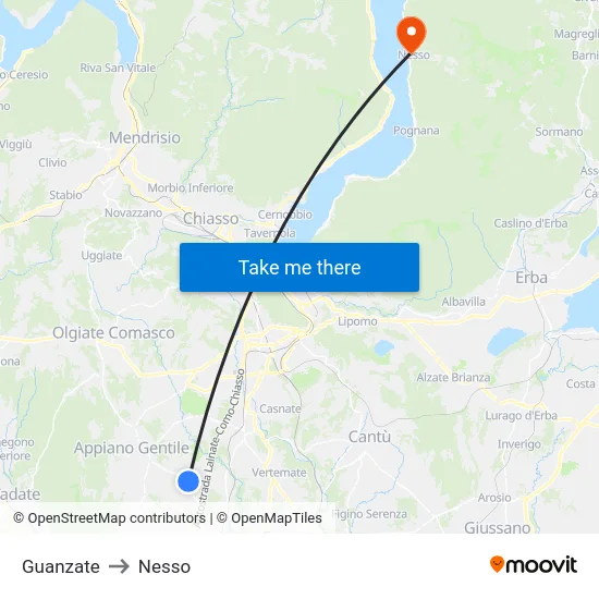 Guanzate to Nesso map