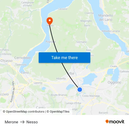 Merone to Nesso map