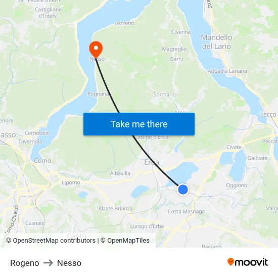 Rogeno to Nesso map