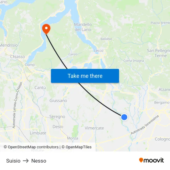 Suisio to Nesso map