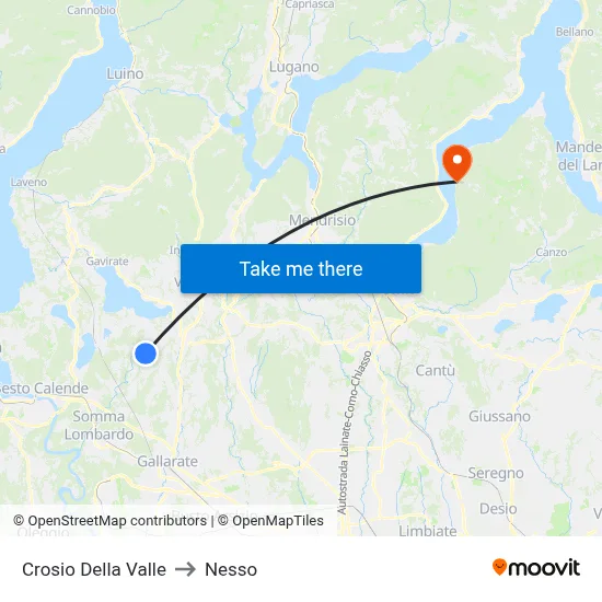 Crosio Della Valle to Nesso map