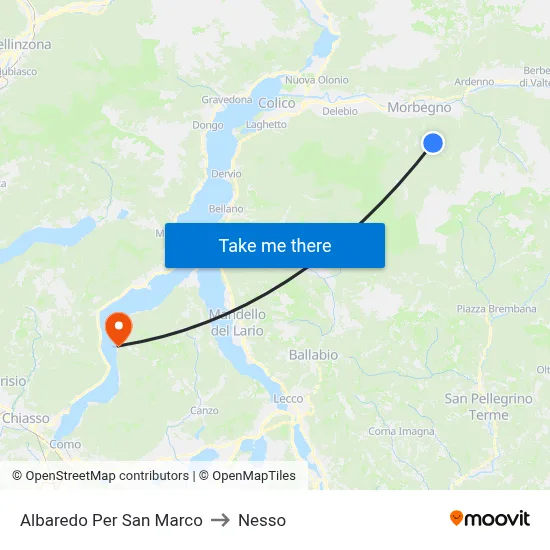 Albaredo Per San Marco to Nesso map