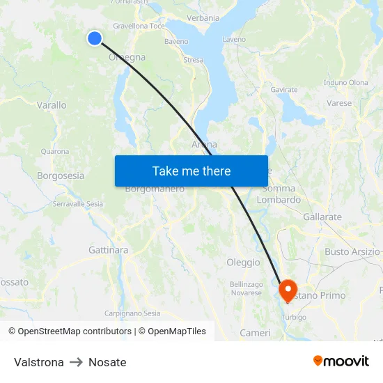 Valstrona to Nosate map