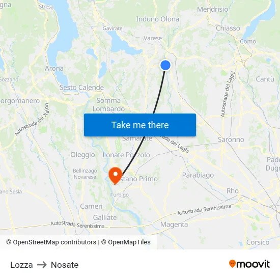 Lozza to Nosate map
