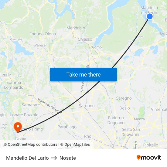 Mandello Del Lario to Nosate map
