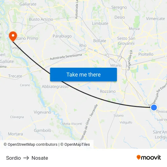 Sordio to Nosate map