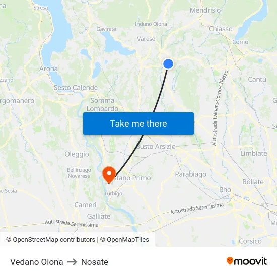 Vedano Olona to Nosate map
