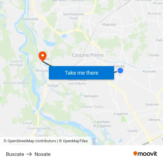 Buscate to Nosate map