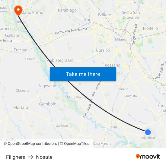 Filighera to Nosate map