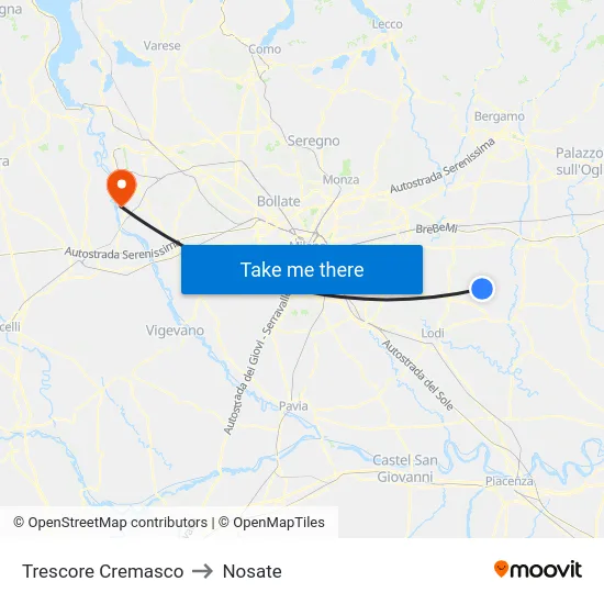 Trescore Cremasco to Nosate map