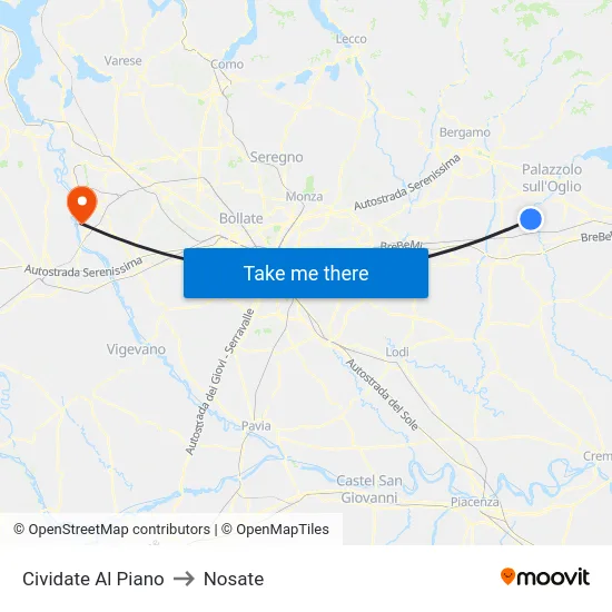 Cividate Al Piano to Nosate map