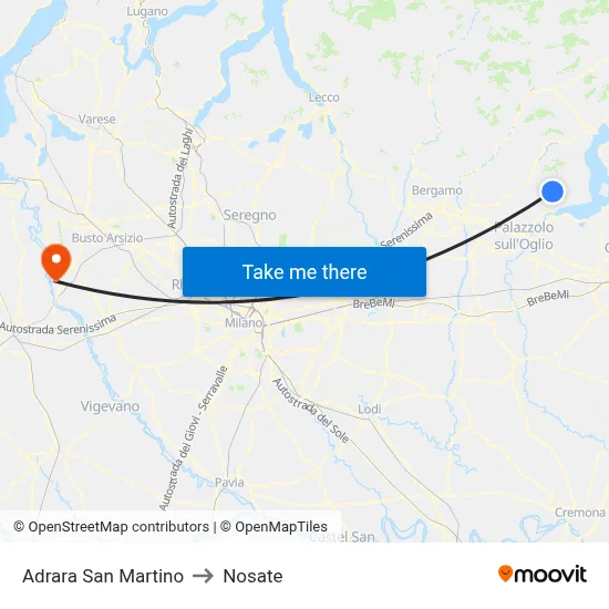 Adrara San Martino to Nosate map
