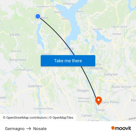 Germagno to Nosate map