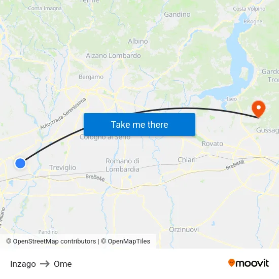 Inzago to OME map
