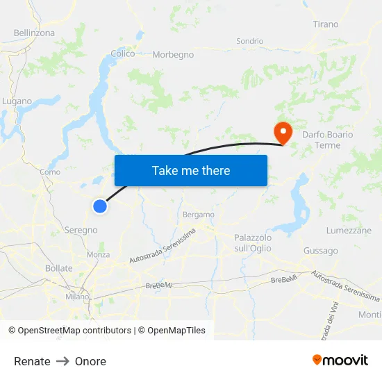 Renate to Onore map