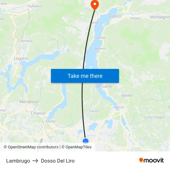 Lambrugo to Dosso Del Liro map