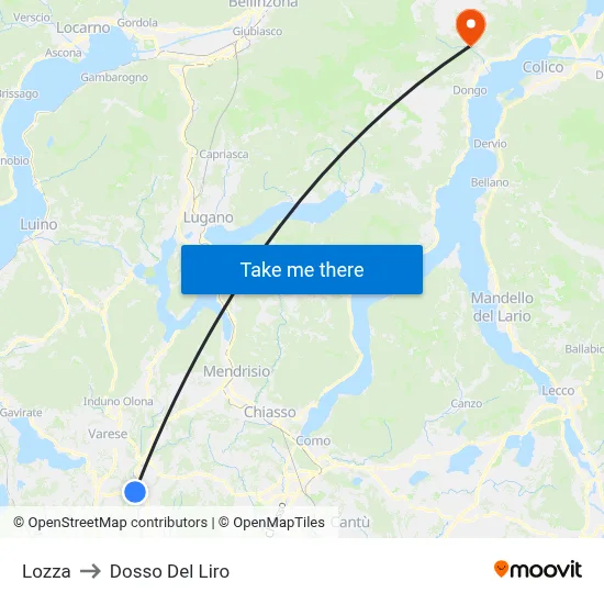 Lozza to Dosso Del Liro map