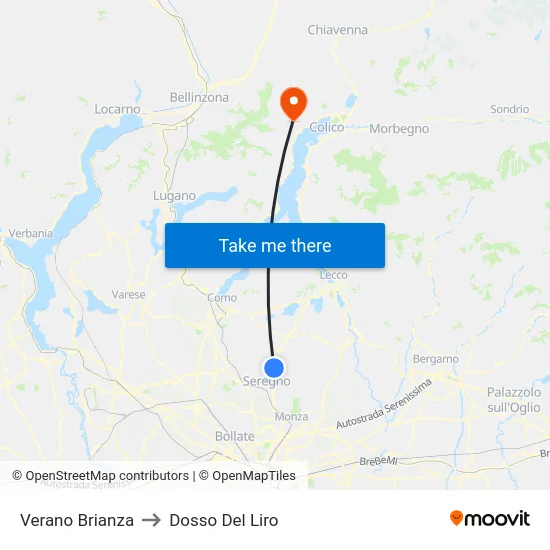 Verano Brianza to Dosso Del Liro map