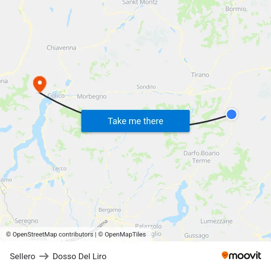 Sellero to Dosso Del Liro map